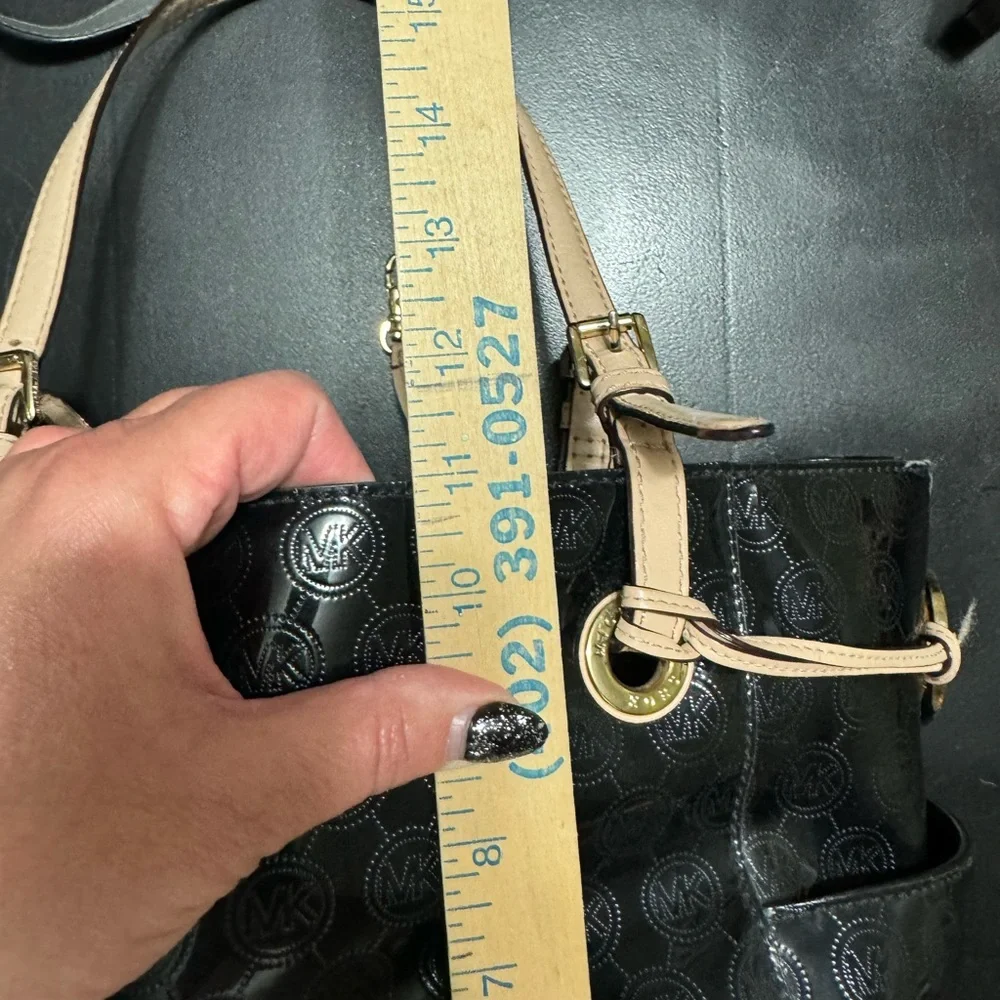 Michael Kors Jet Set Large Black Patent Leather Tote‎